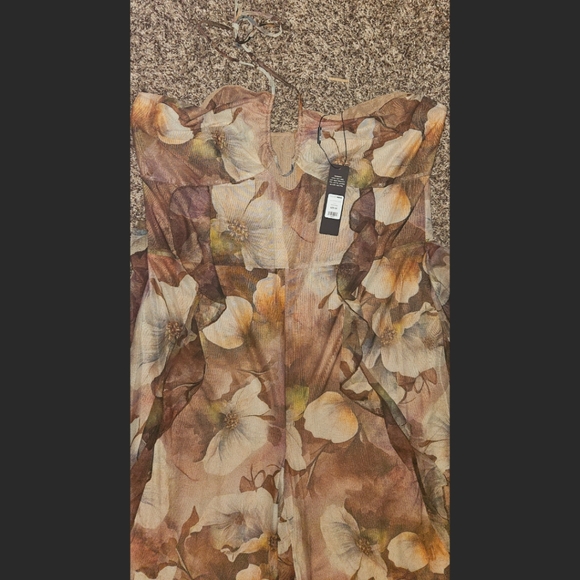 Flower Brown Jumpsuit - Picture 4 of 6